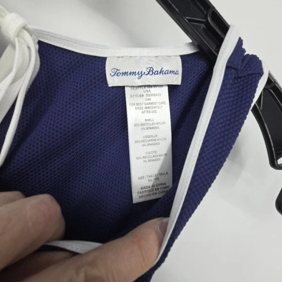 Tommy Bahama Island Cays Cabana flounce Dress Women's XL Navy Beach Coverup EUC - Picture 5 of 11